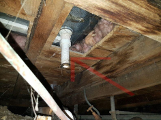 leaking pipe into sub floor